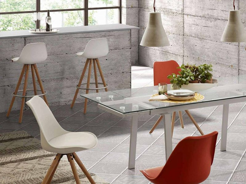 Oo-Home Selection Sgabello alto Shiro 97 ecopelle e legno