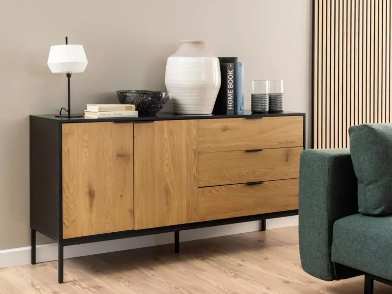 Oo-Home Living Credenza Saria 2 ante 3 cassetti