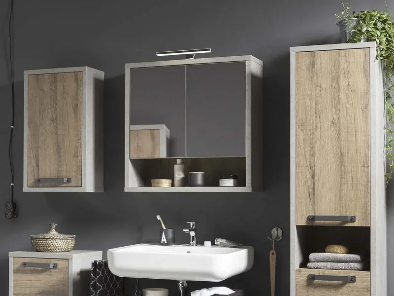 Oo-Home Living Pensile bagno con specchio Iris