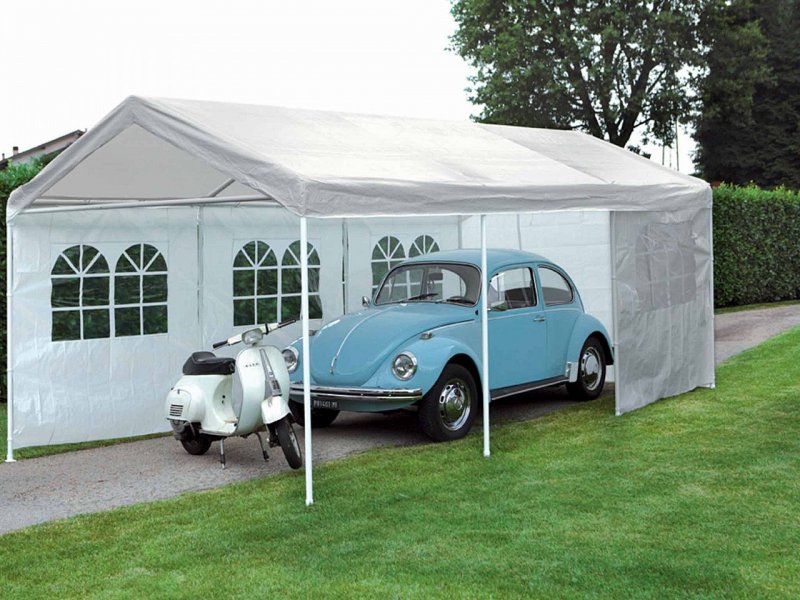 Gazebo in acciaio CAR PORT FERLIVING Verde CM.300X400X250h