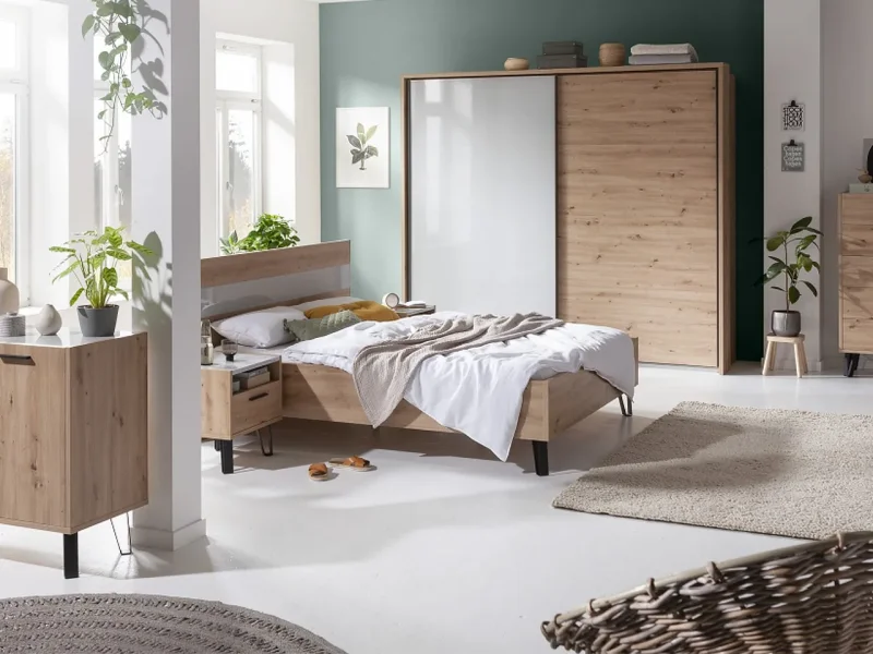 Oo-Home Living Letto matrimoniale in legno Mira