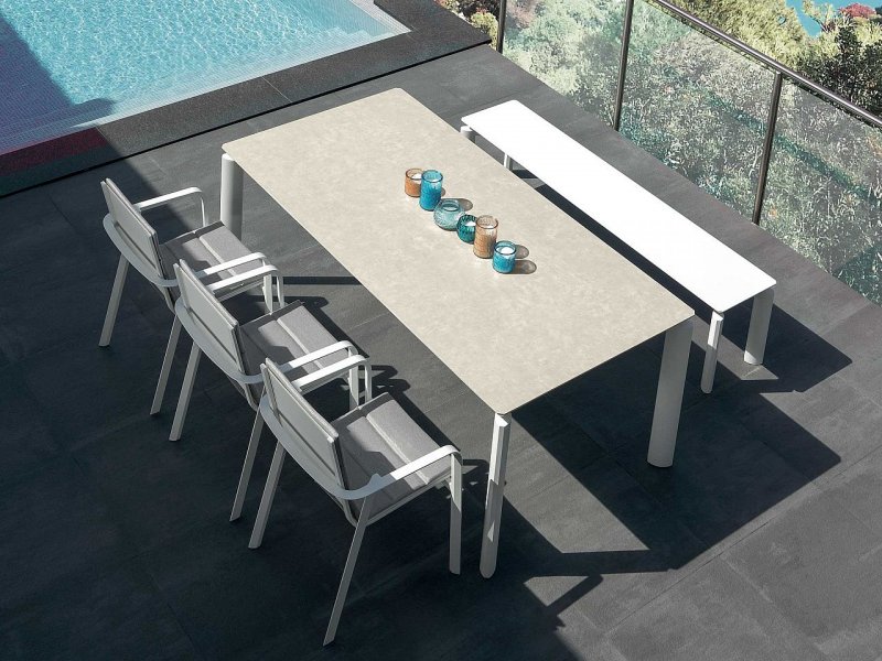 Talenti Set Tavolo Milo Ceramica 200/260 con 6 Poltrone