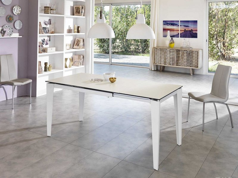 Tavolo per soggiorno moderno Yarosa con top in ceramica in offerta