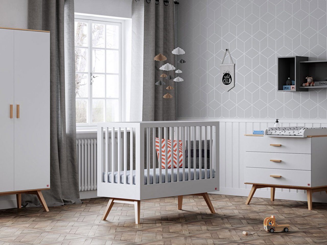 Culla II 140x70 Nautis bianco-quercia -1