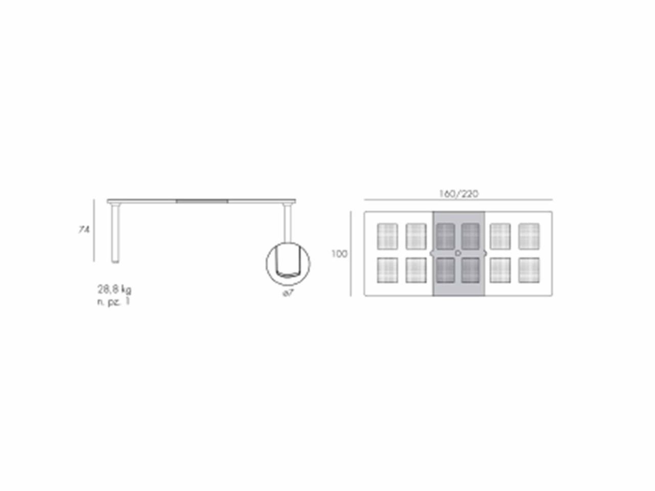 Set tavolo Libeccio 160/220 con 6 sedie Bit Arcobaleno - 2