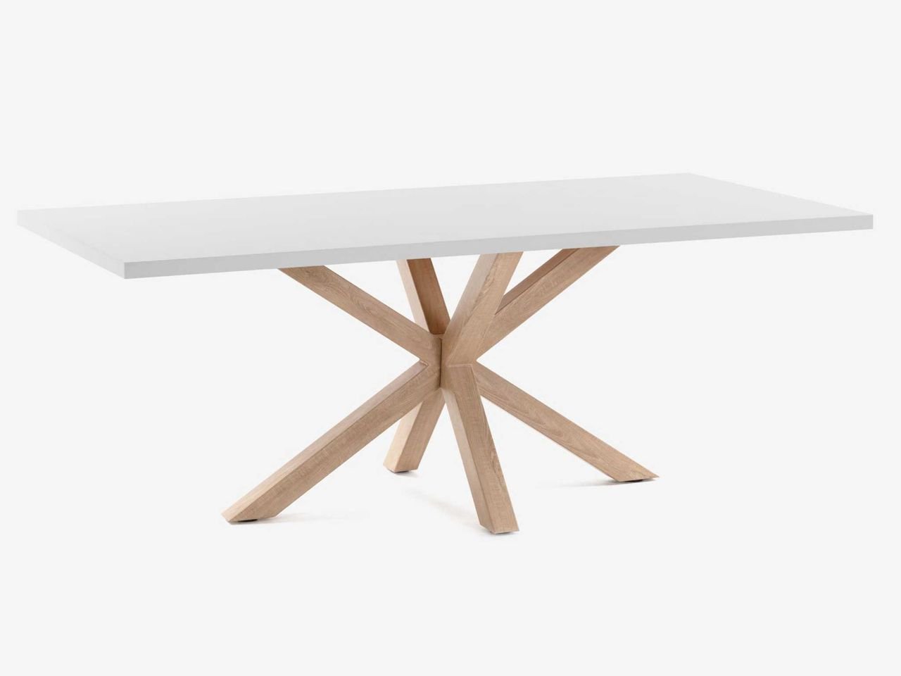 Tavolo Asterisco 160 legno piano melammina bianco - v2