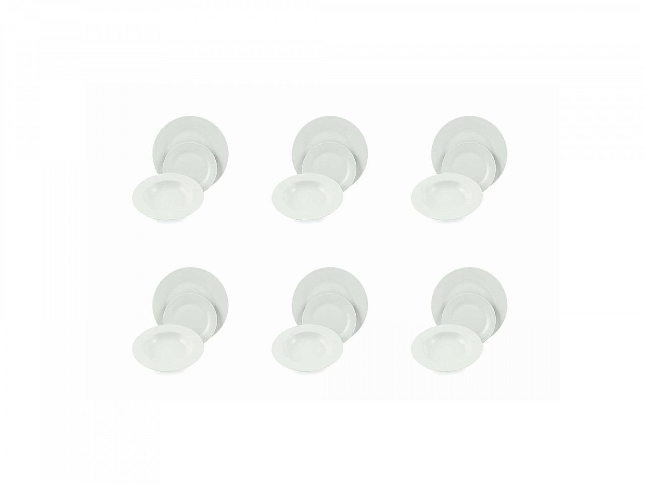 Servizio tavola Simple White 18 pezzi in porcellana -6