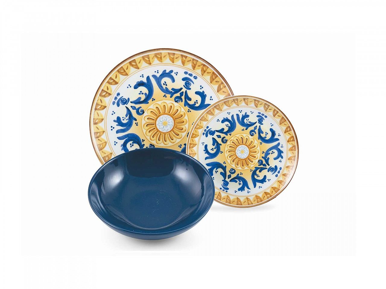 Set Piatti Piani Colorati Ceramica - Servizio di Piatti Porcellana