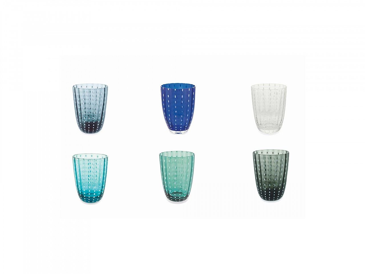 Set bicchieri Kalahar multicolor 2 - 6 pezzi in vetro -1