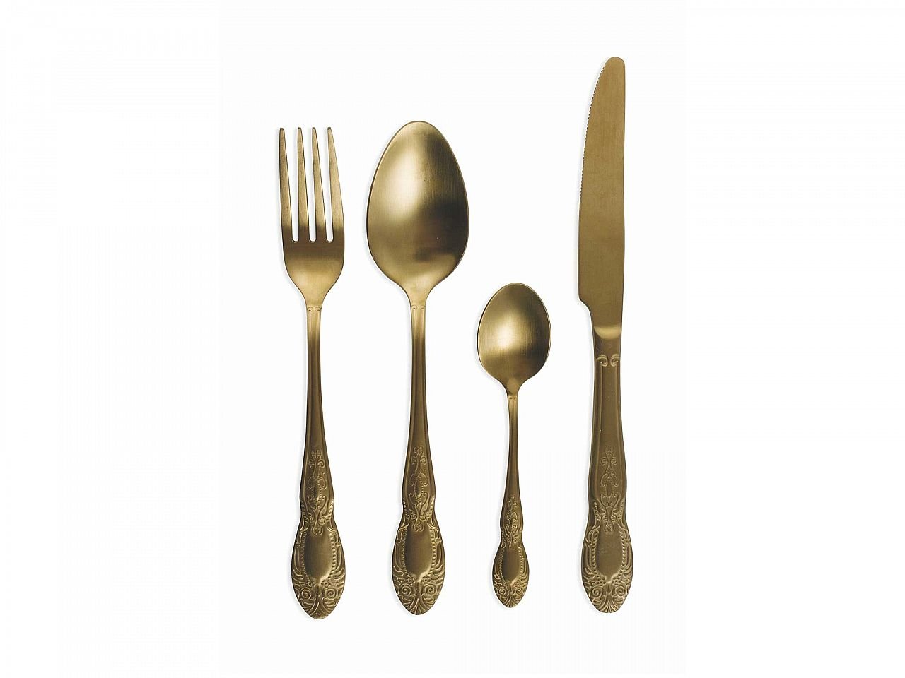 Set Posate Wonderland 24 pezzi oro satinato -1