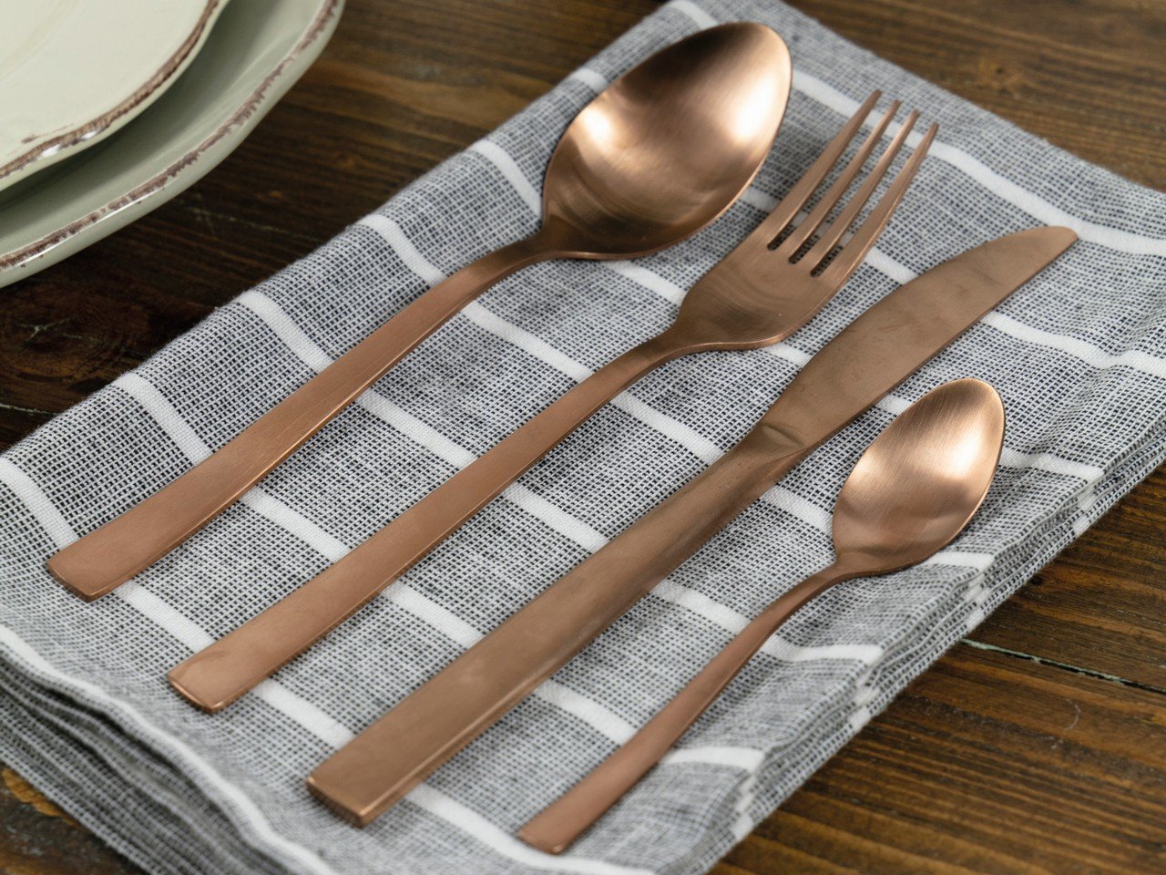 Set posate Lexington 24 pezzi in acciaio opaco copper -4