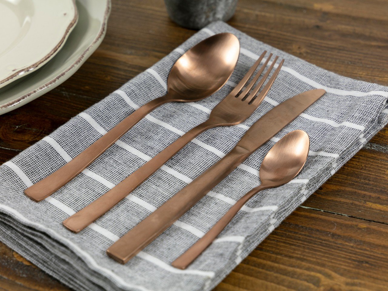 Set posate Lexington 24 pezzi in acciaio opaco copper -5