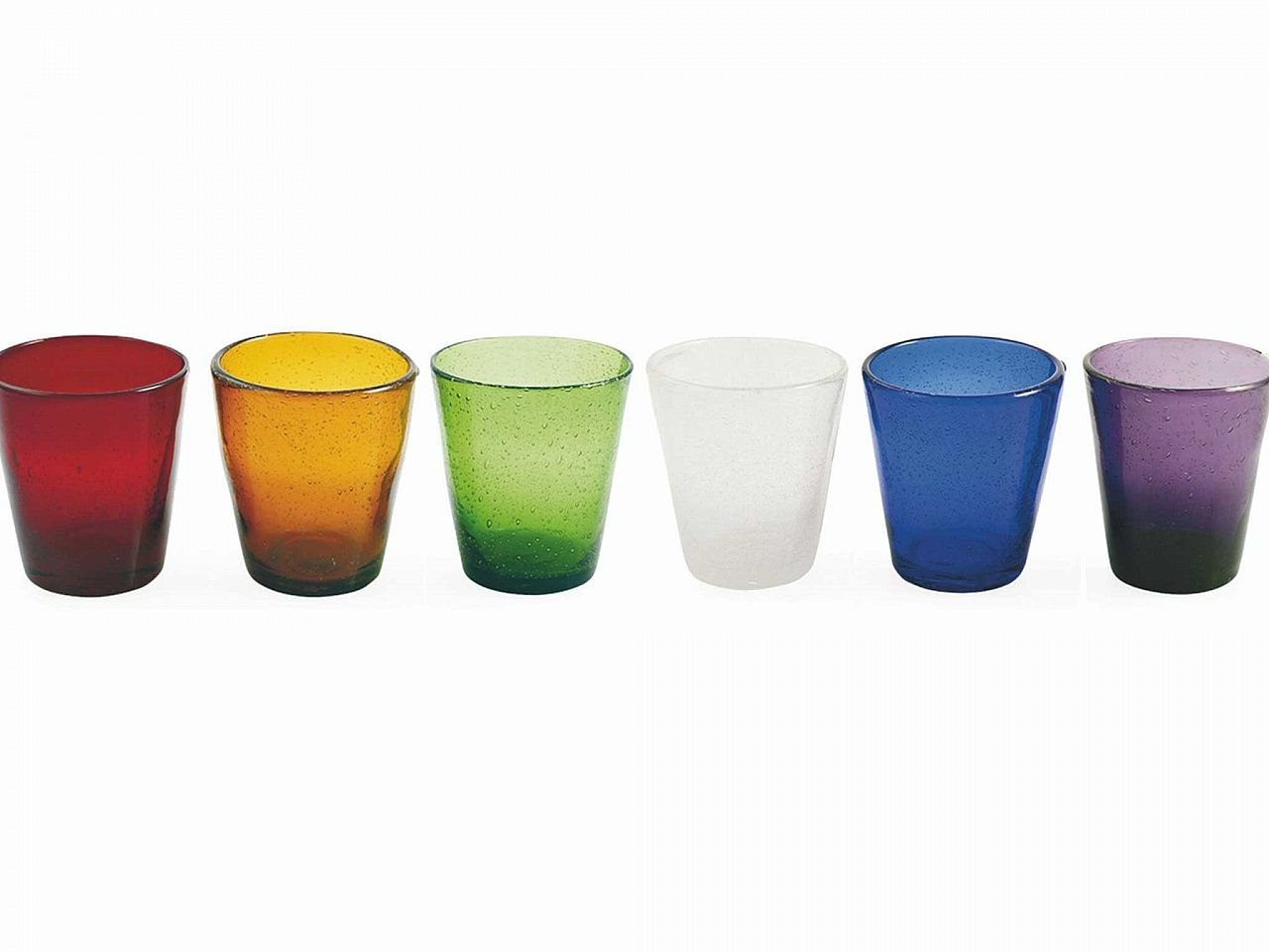 Set bicchieri Cancun 6 pezzi in pasta di vetro soffiato colorato