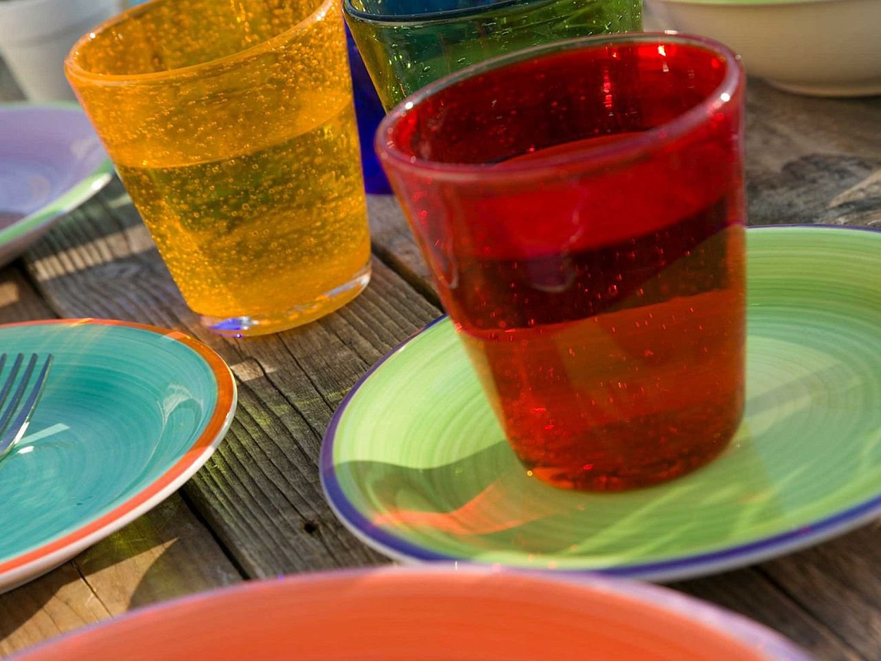 Set bicchieri Cancun 6 pezzi in pasta di vetro soffiato colorato -2