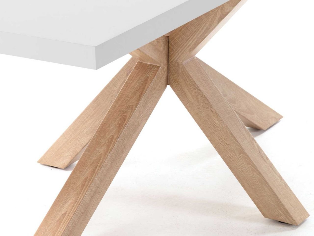 Tavolo Asterisco 200 legno piano melammina bianco - v2