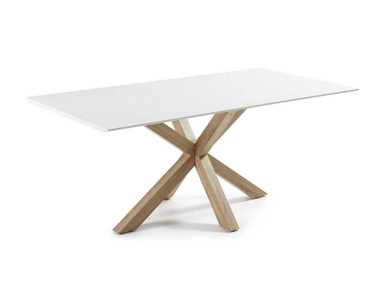 Tavolo Asterisco 160 legno piano melammina bianco -4