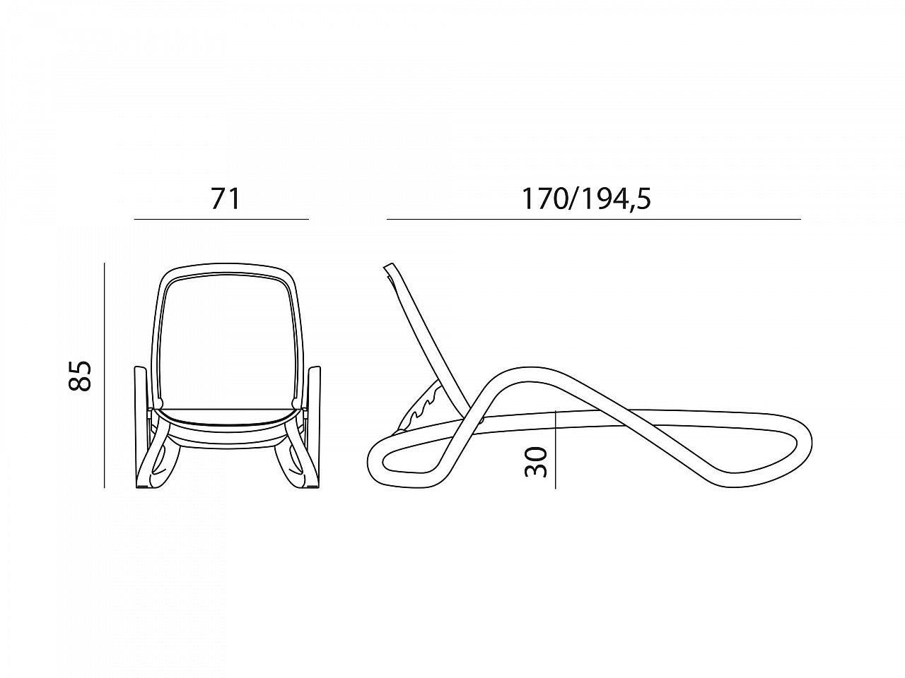 Lettino Alfa antracite - 1