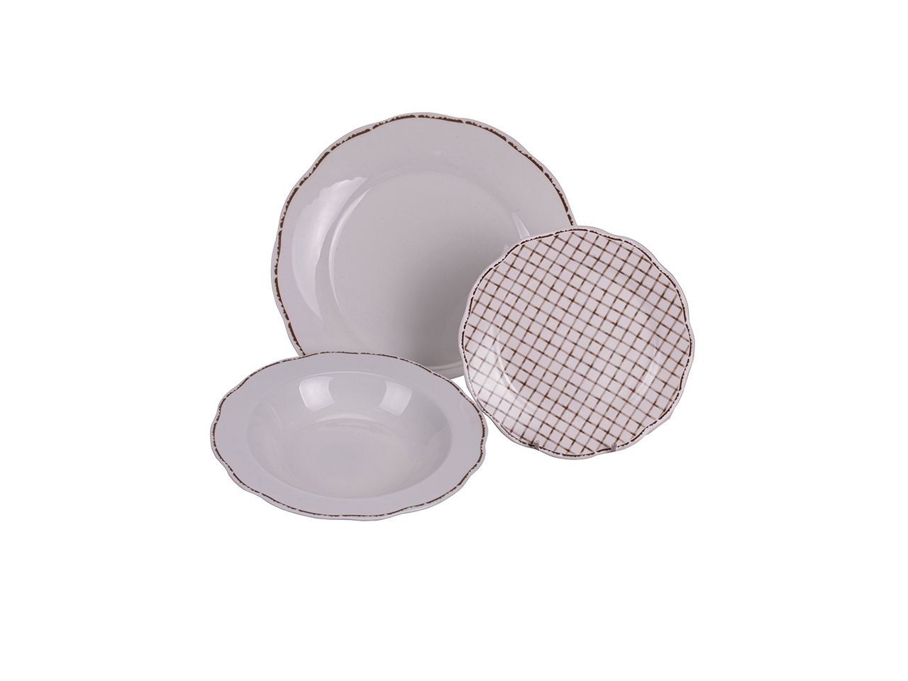 Servizio Tavola 18 Pezzi Positano - Ceramica Con Decoro Polpo Blu Cobalto - Adatto A Microonde E Lavastoviglie