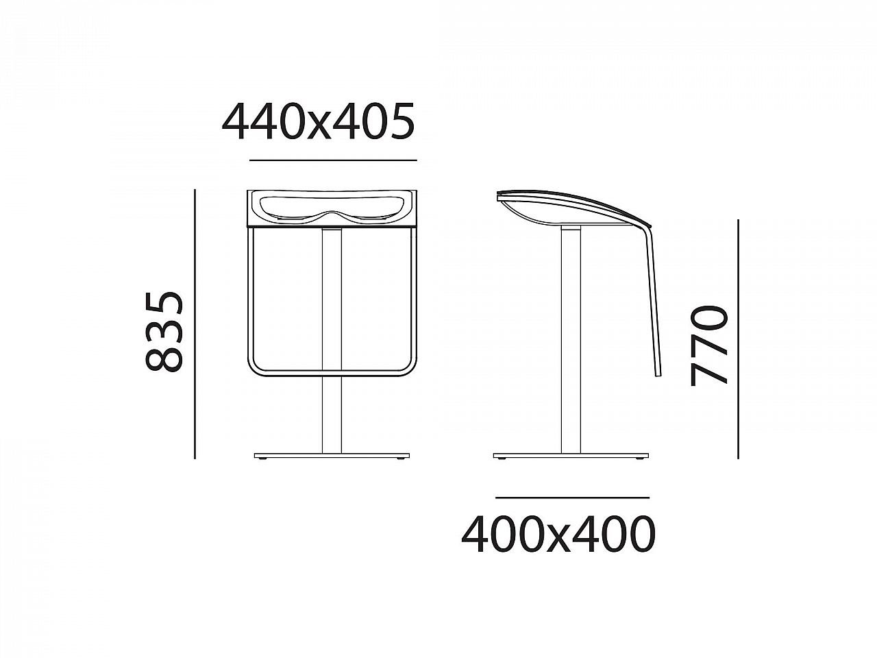 Sgabello Arod 560 sedile ABS cromato -2