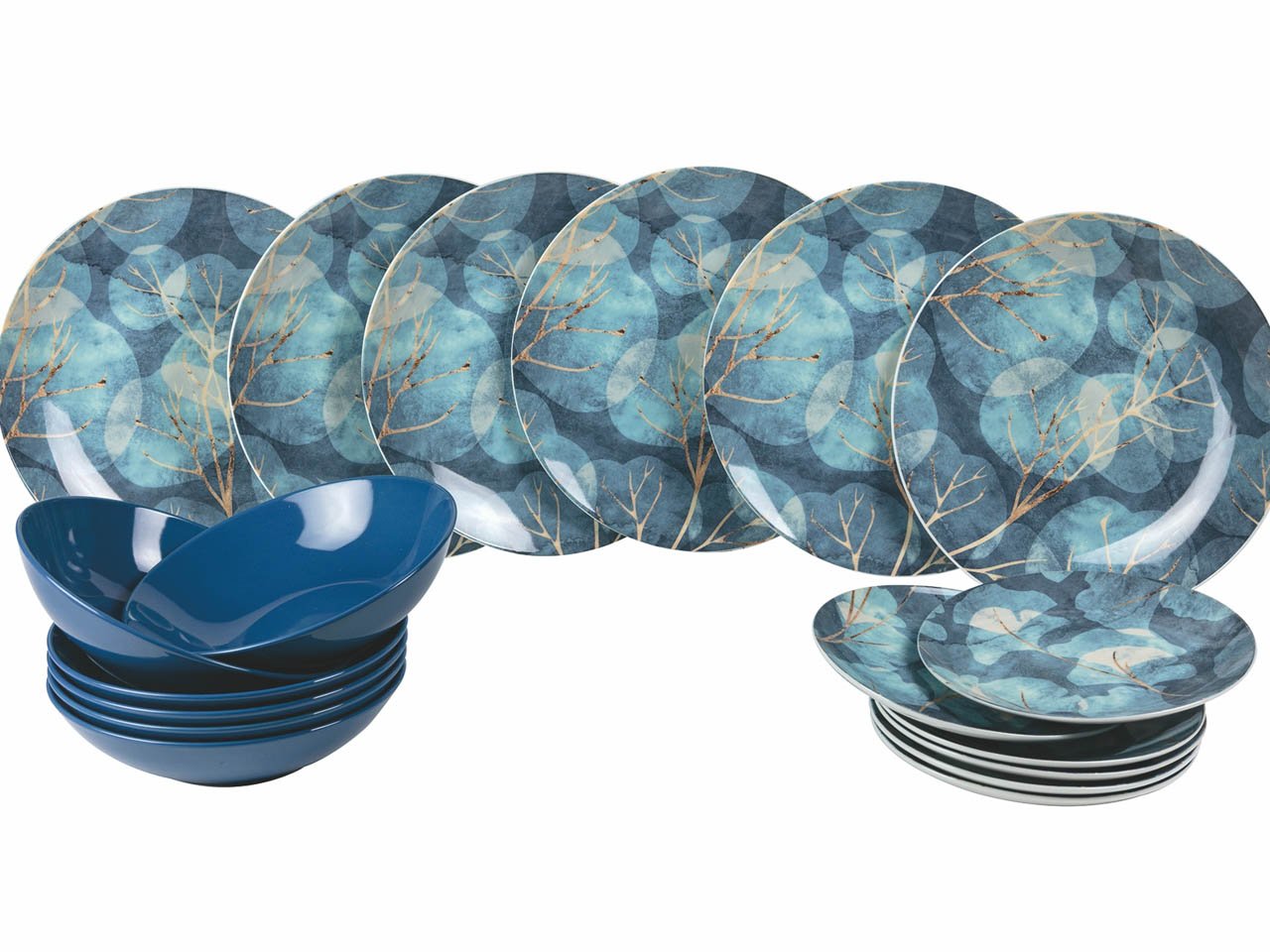 Servizio tavola Blue Dream 18 pezzi in porcellana e gres -10