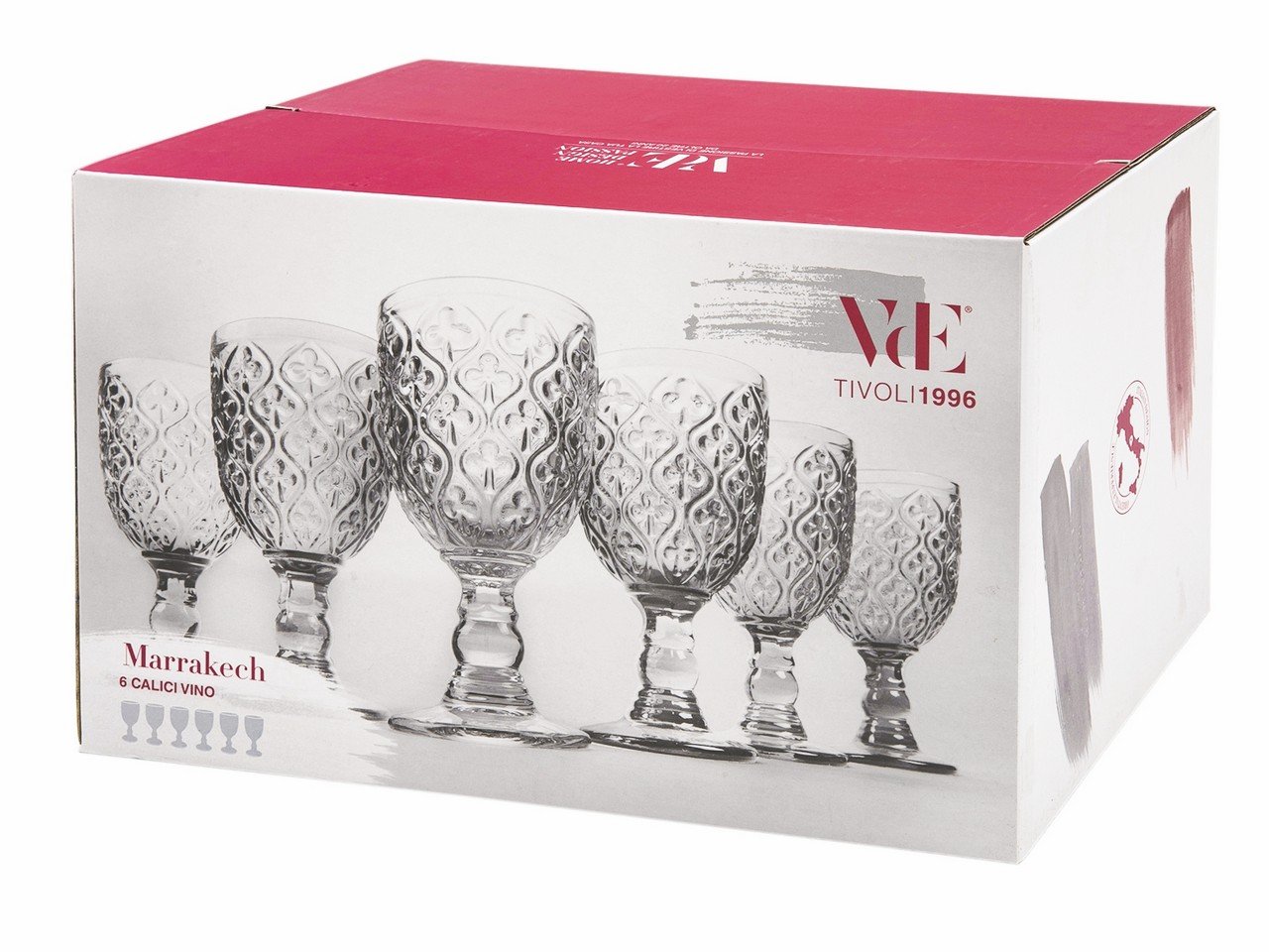 Set calici Marrakech 6 pezzi 280 ml in vetro -1