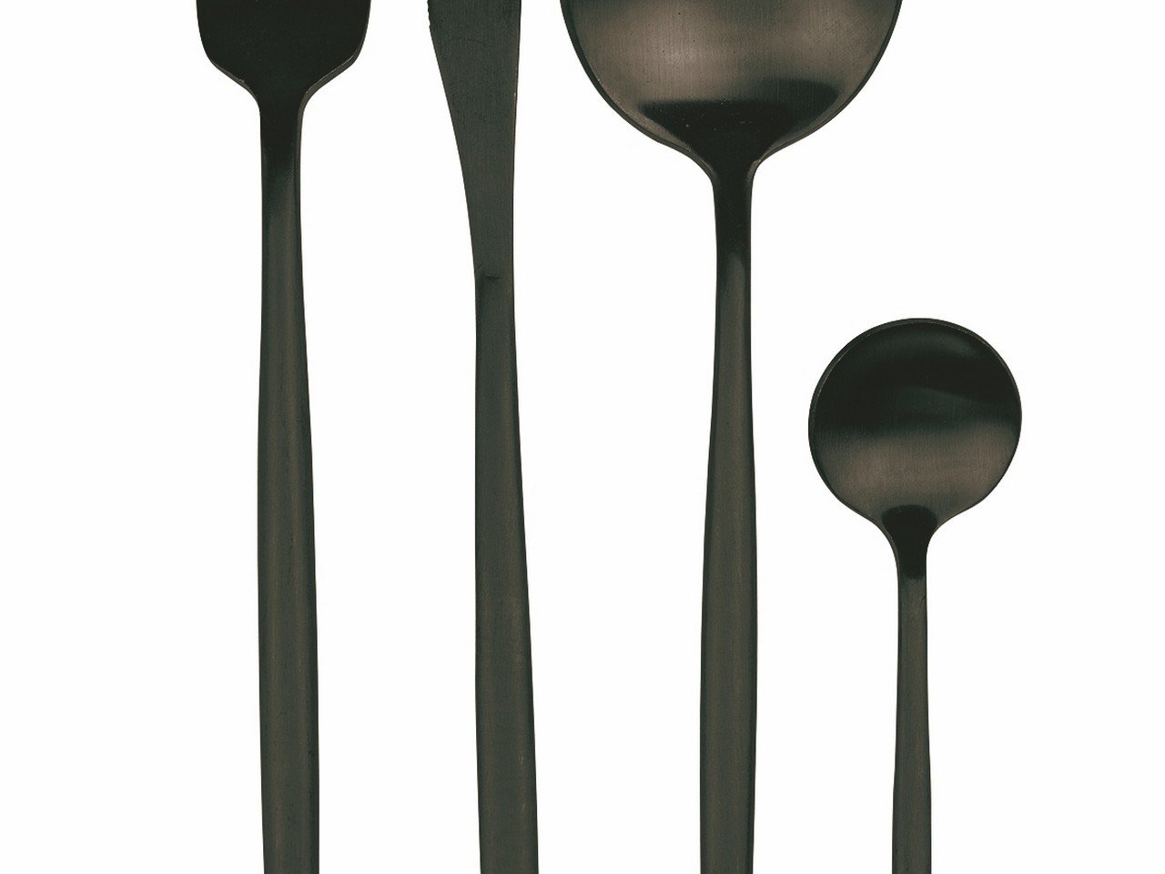 Set posate Preciosa 24 pezzi in acciaio nero opaco -4