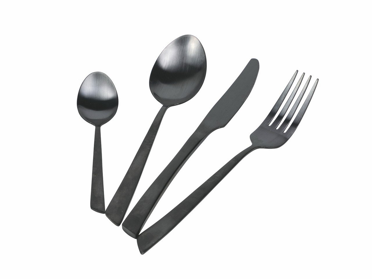 Set 24 Posate, Stylo, Acciaio Inox Opaco, Nero e Oro – Papee Home