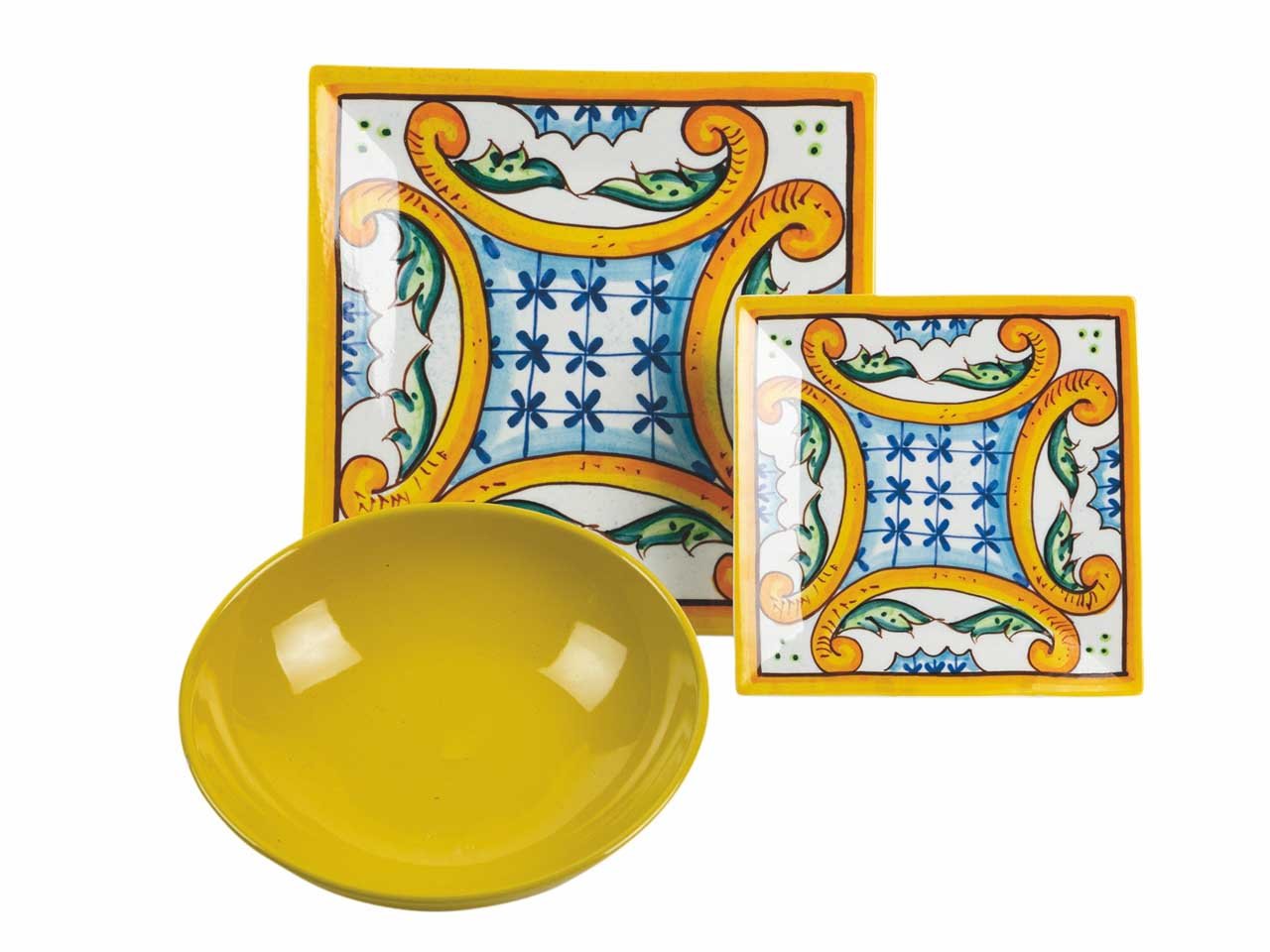 Villa d'Este Home Tivoli Servizio piatti 18 pezzi in porcellana e gres, 6  posti tavola diversi, Sicilia Multicolor : : Casa e cucina