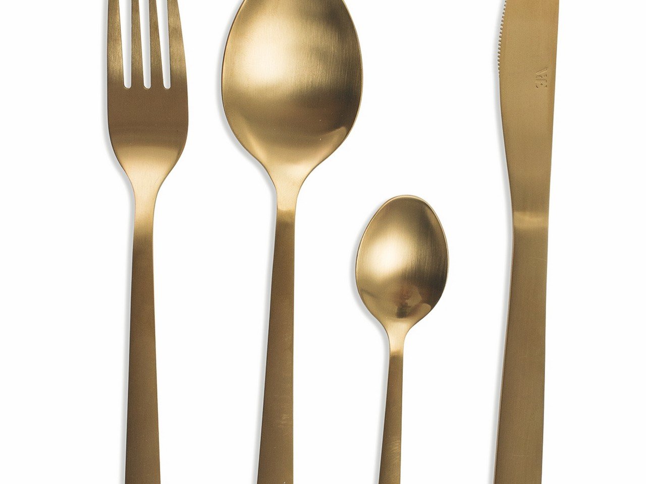 SET 4 POSATE ORO SATINATO METAL