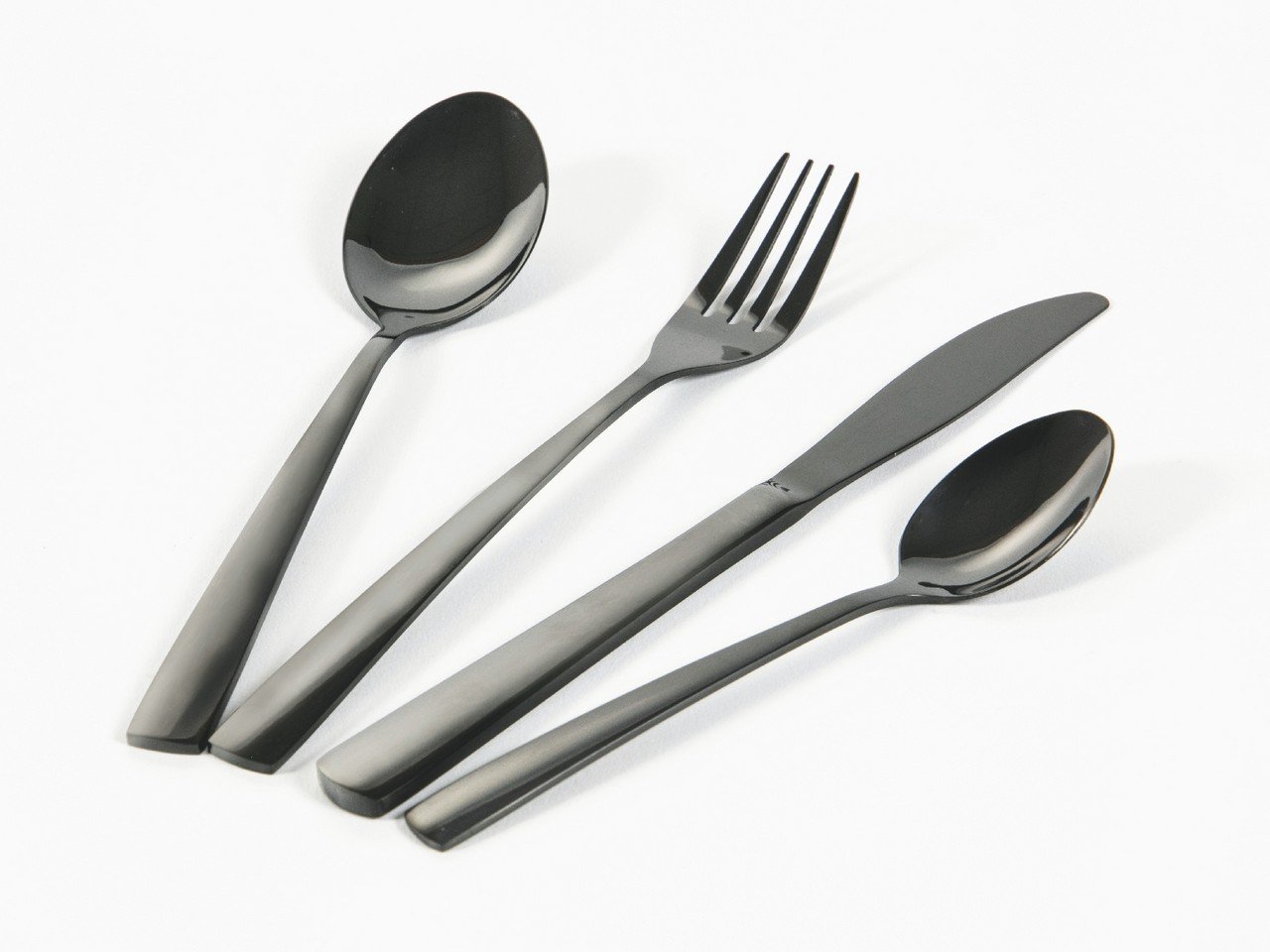 LITZEESet Di Posate/Posate Nere, 30 Pezzi In Acciaio Inox Coltello  Forchetta Cucchiaio Set Per 6 Persone (Nero, 6 Set)