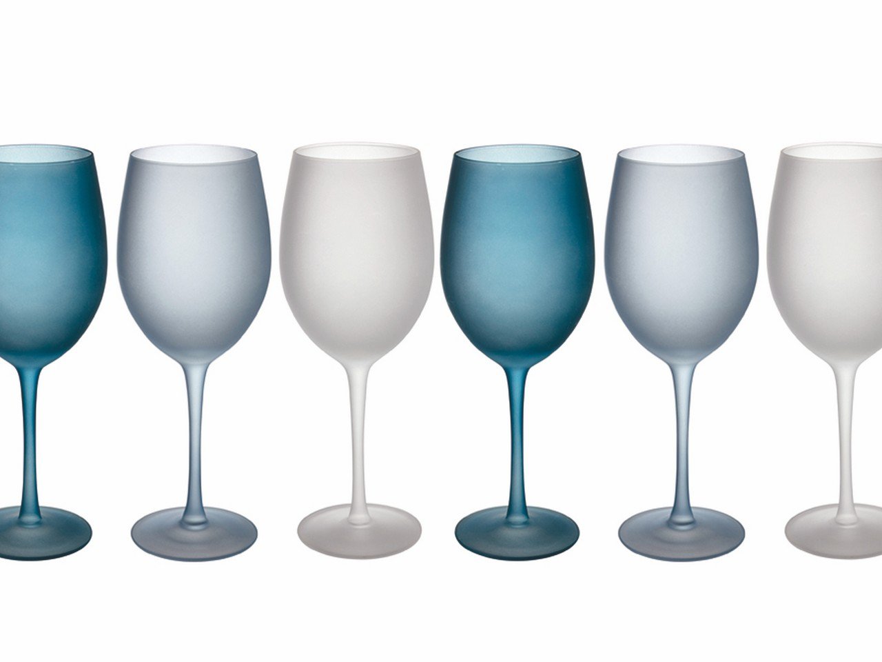 Set calici Shades of Blue Dream 6 pezzi frosted 550 ml in vetro -5
