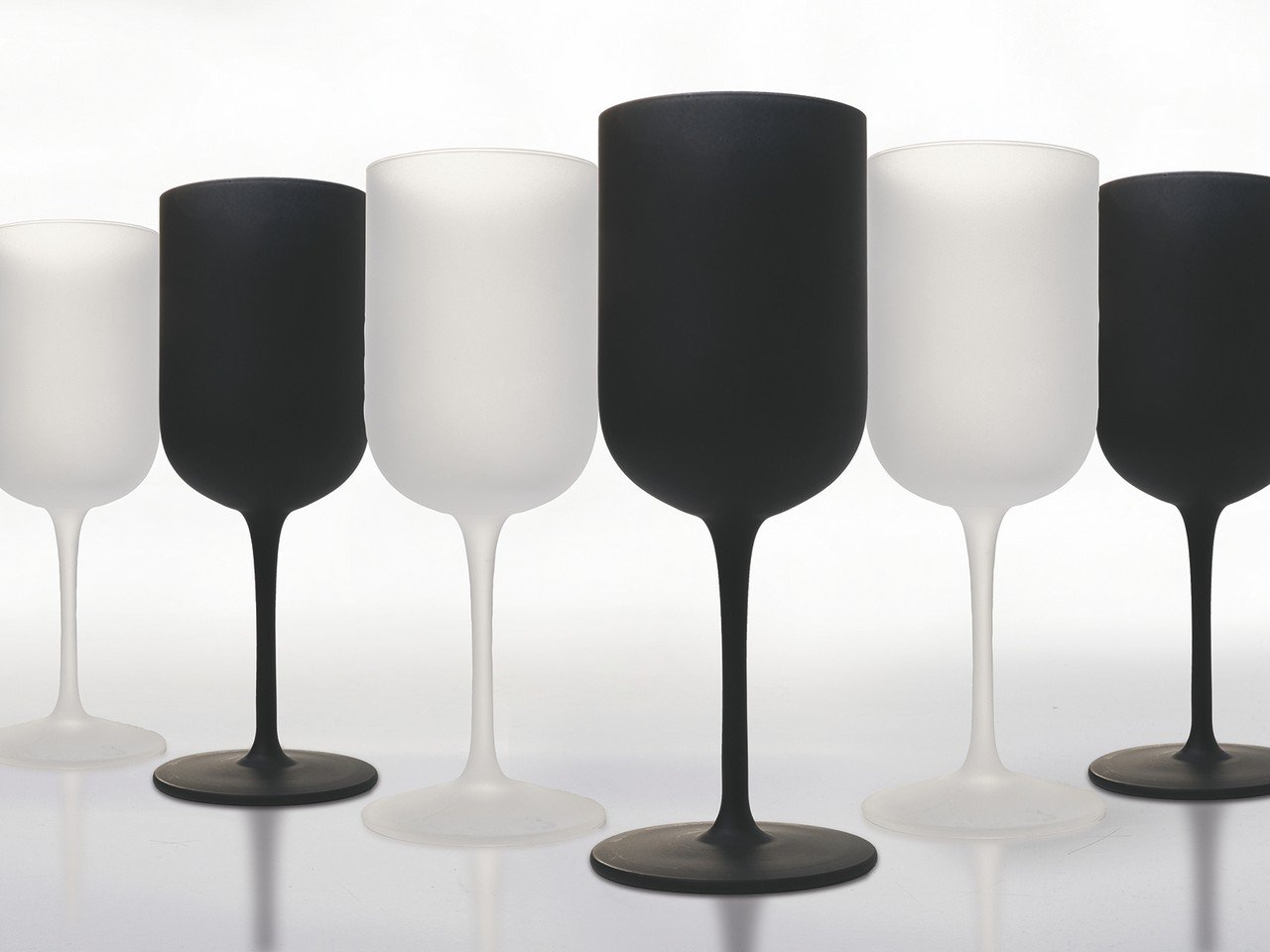 Set calici Masai Black Set 6 pezzi 450 ml in vetro frosted