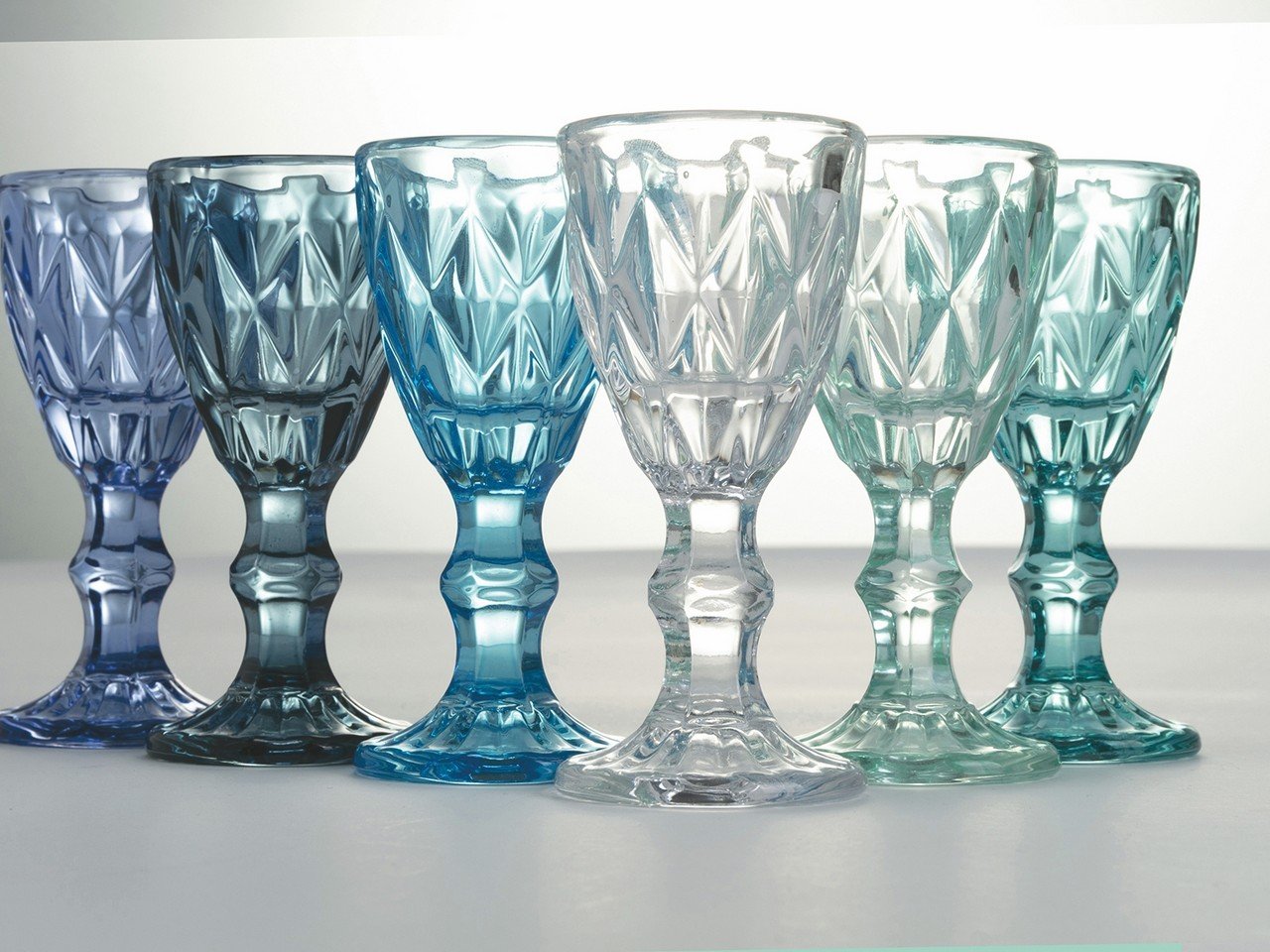 Set liquorini Prisma Shades of Blue 6 pezzi 45 ml in vetro -1