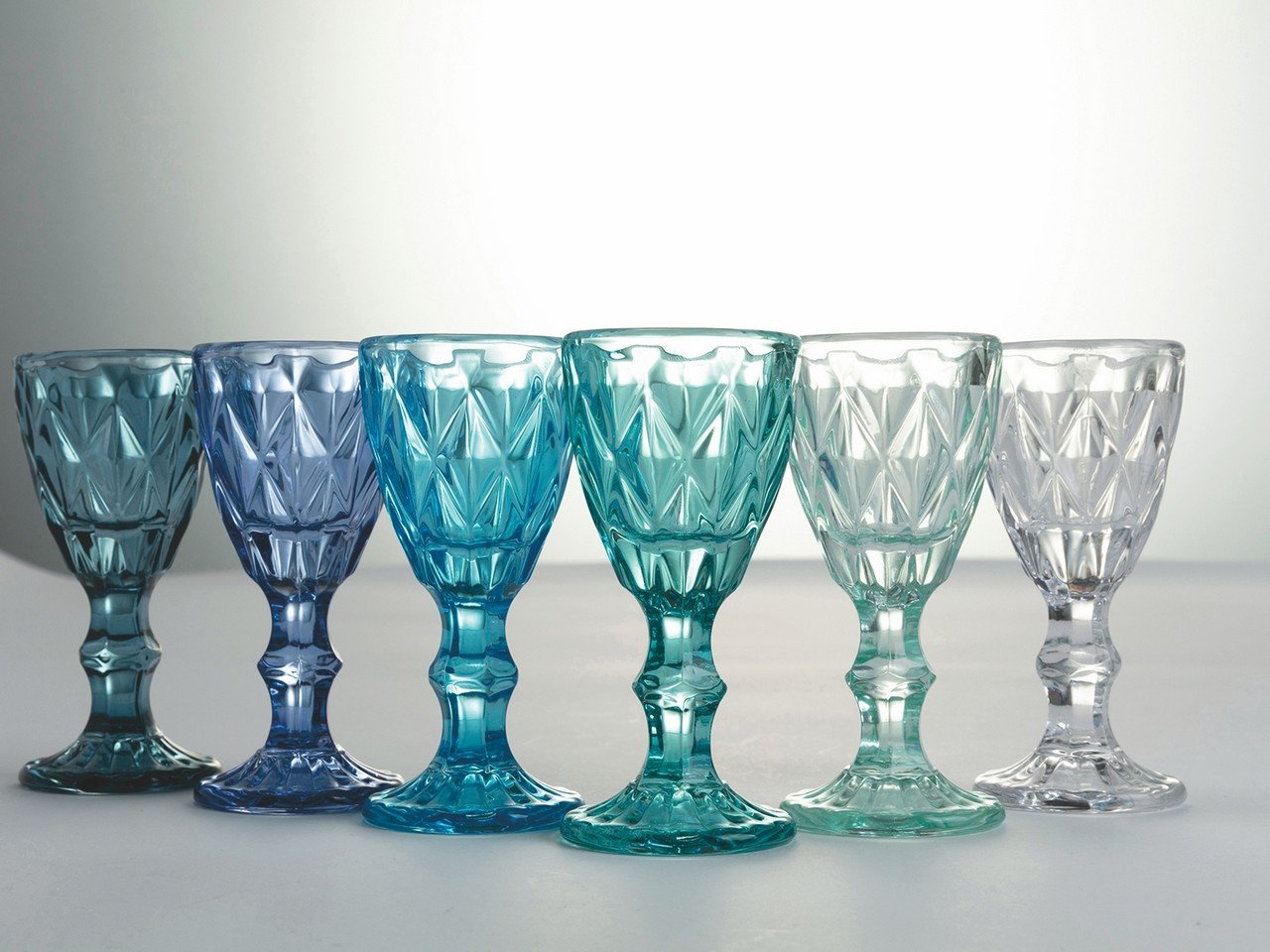 Set liquorini Prisma Shades of Blue 6 pezzi 45 ml in vetro -5
