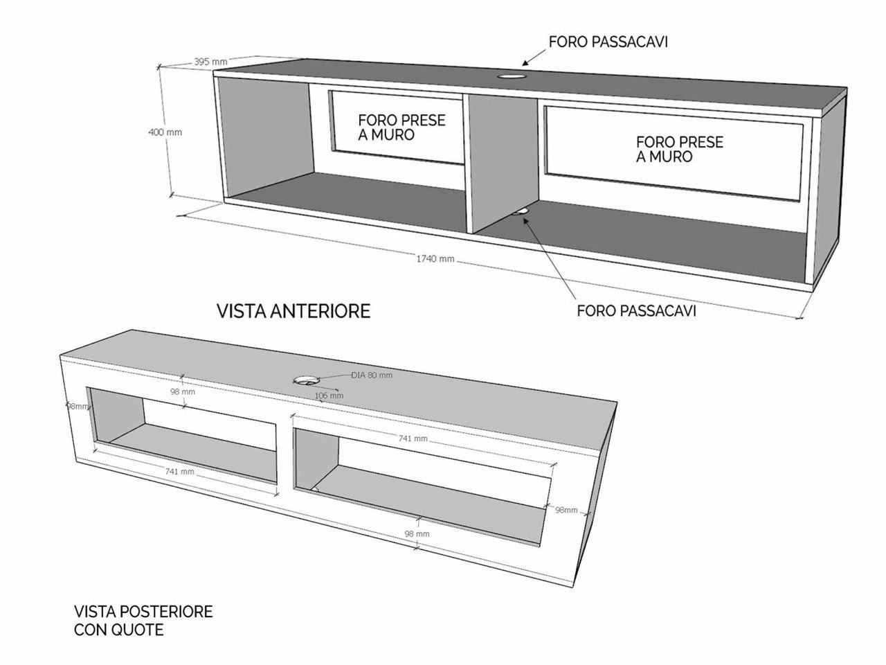 Parete Tv attrezzata Isoka A115 - 1