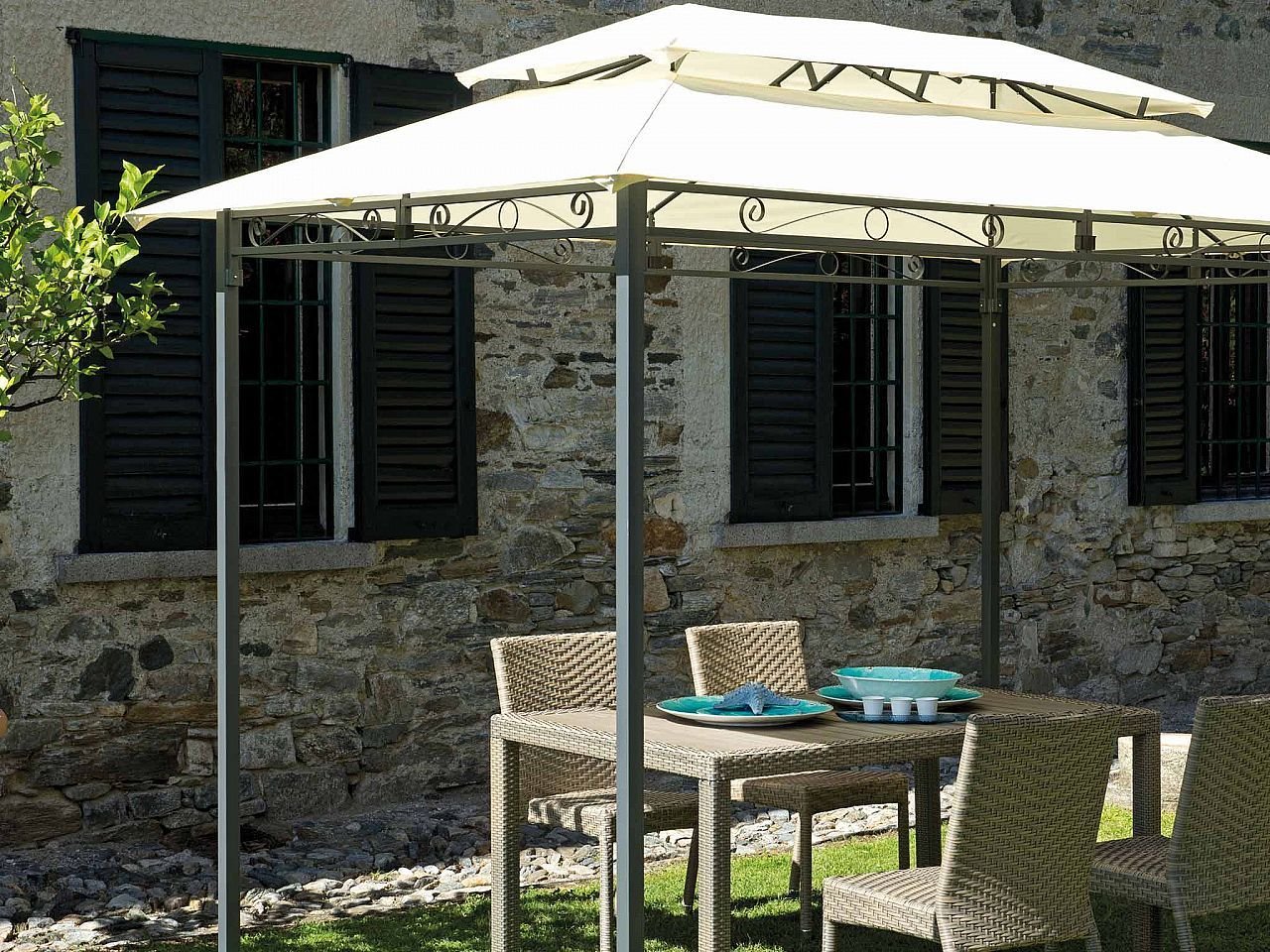 GAZEBO 3X2 CON INNESTO A MOLLA - v2