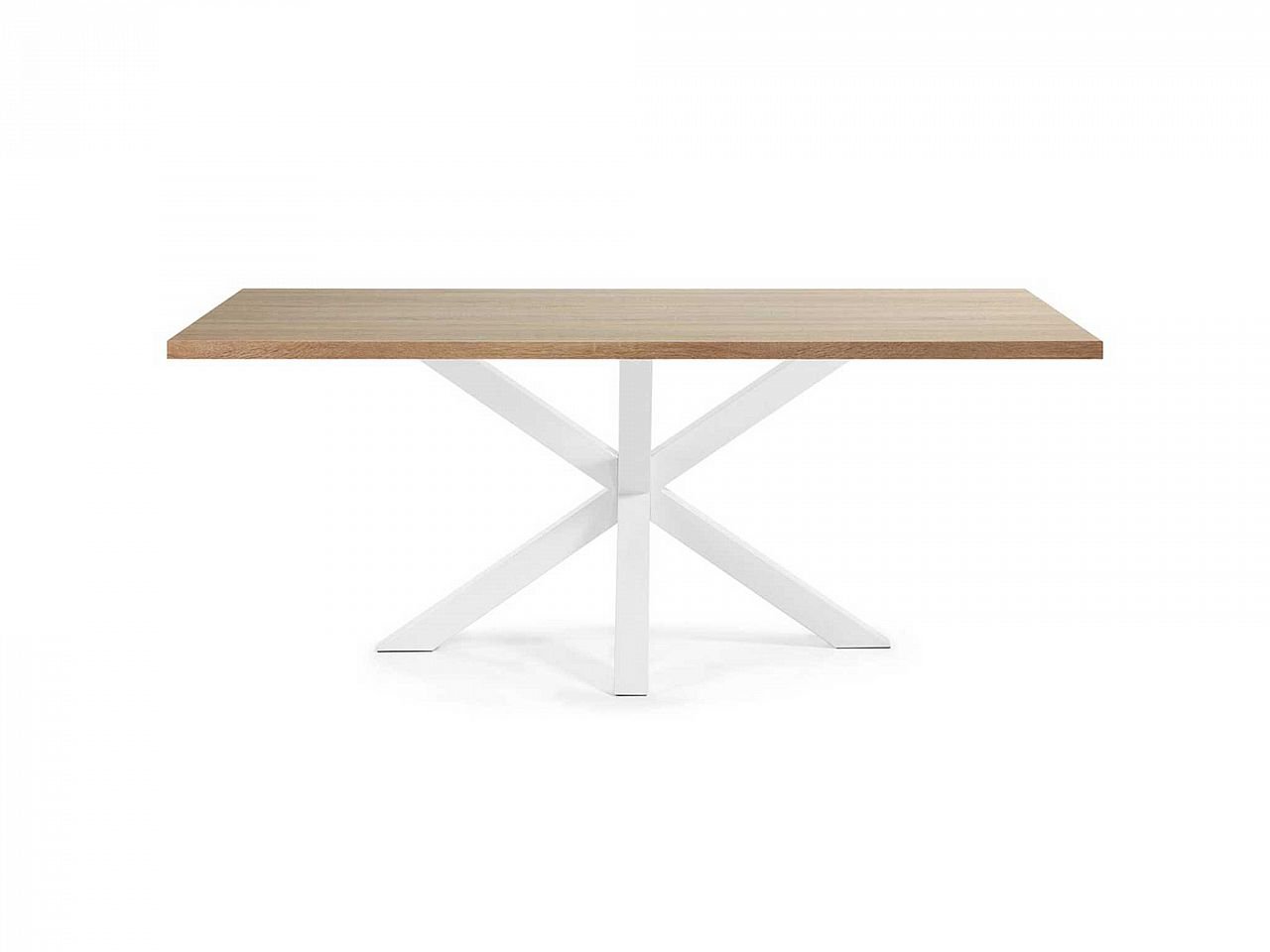 Tavolo Asterisco 180 bianco e piano legno -5