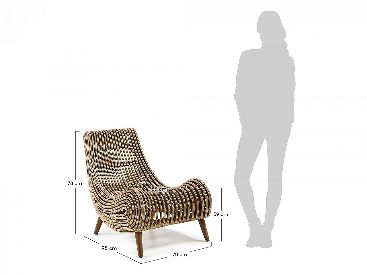 Poltrona Ambra rattan giunco -1