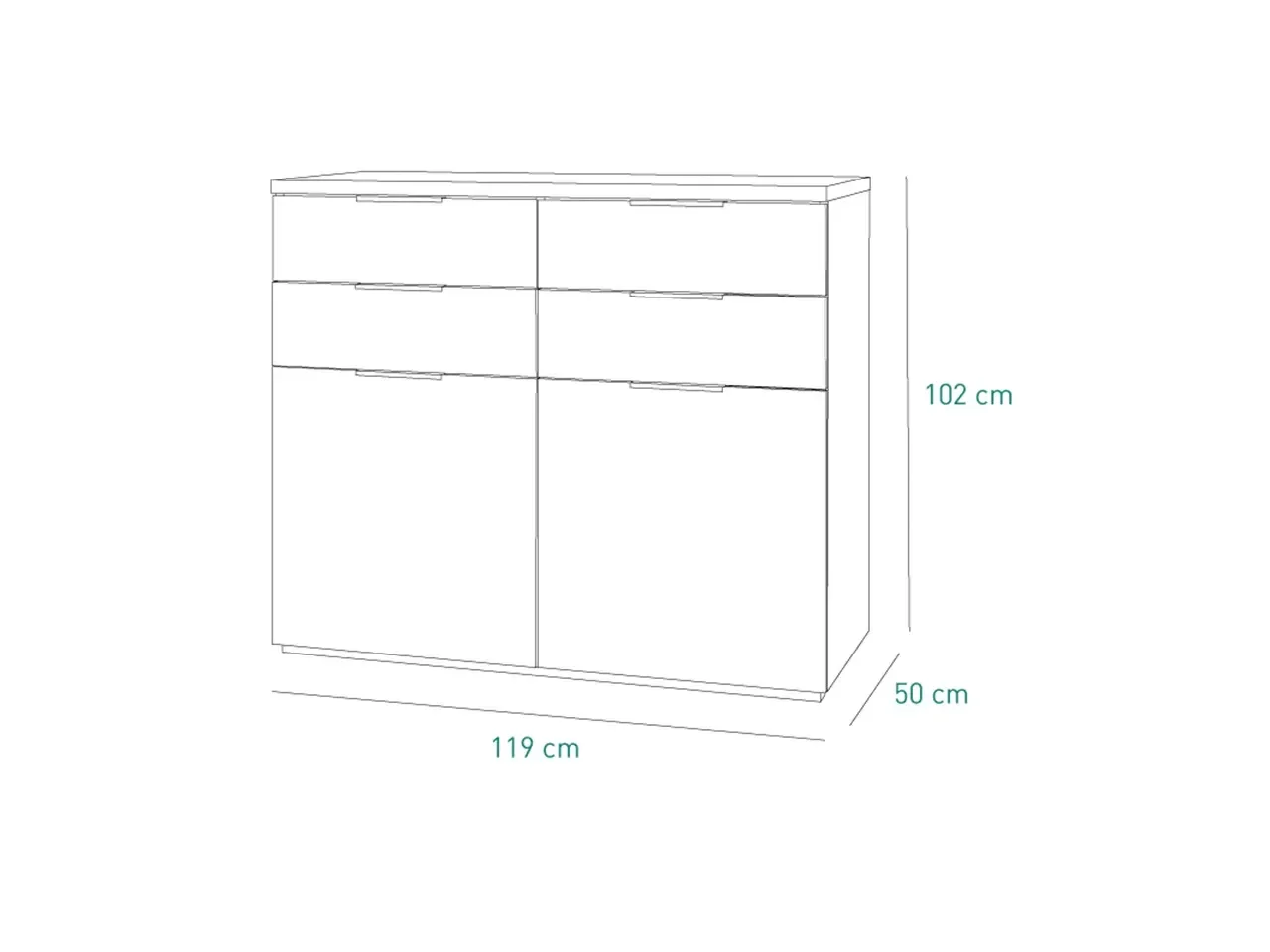 Credenza 4 cassetti Cameo - 1