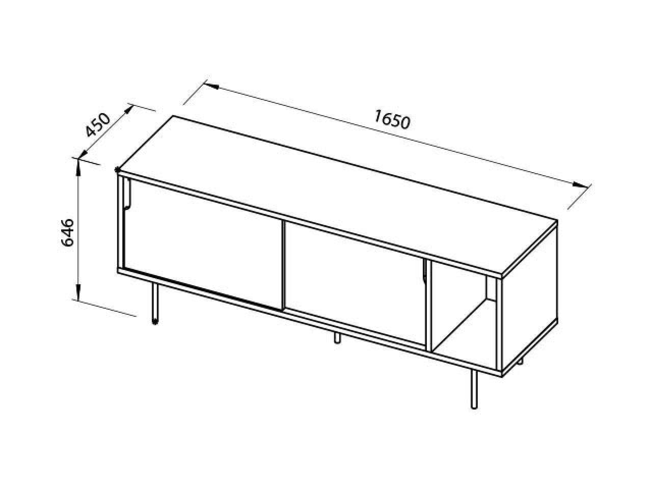 Credenza Dann 165 gambe metalliche - 2