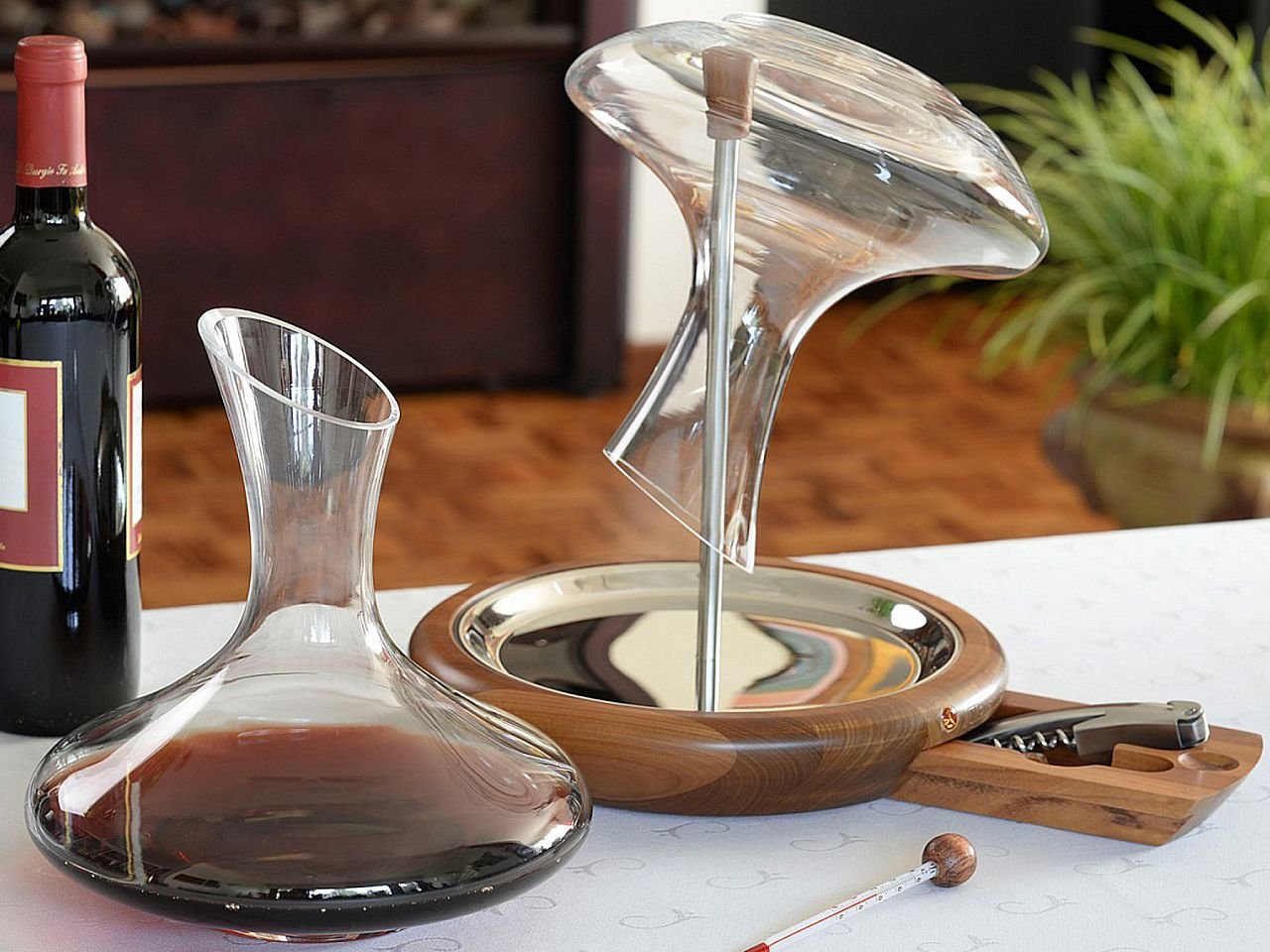 Decanter Vino con base e accessori -1