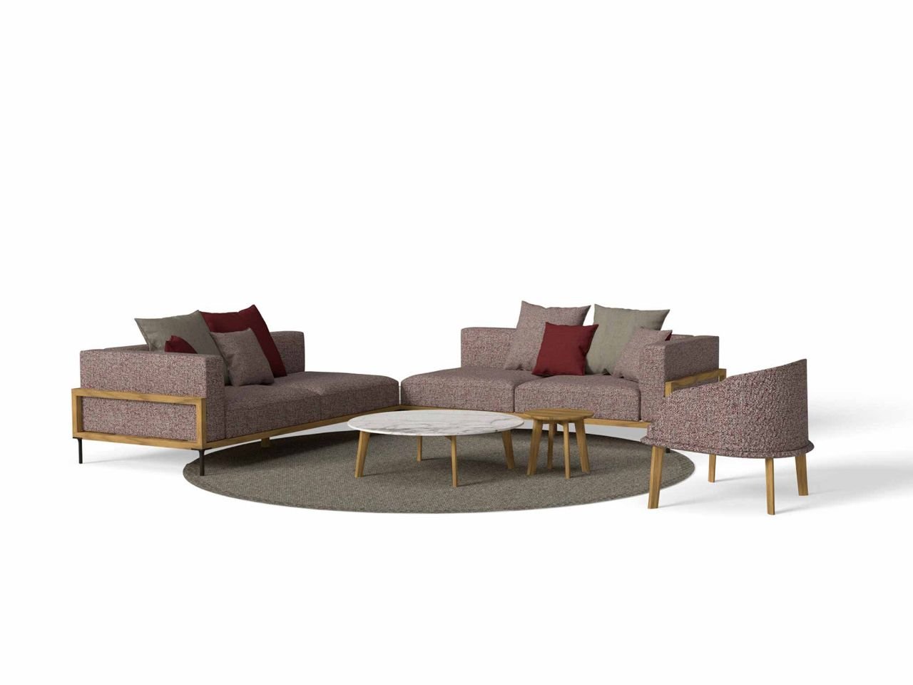 Divano Lounge Destro CleoSoft/Wood -19