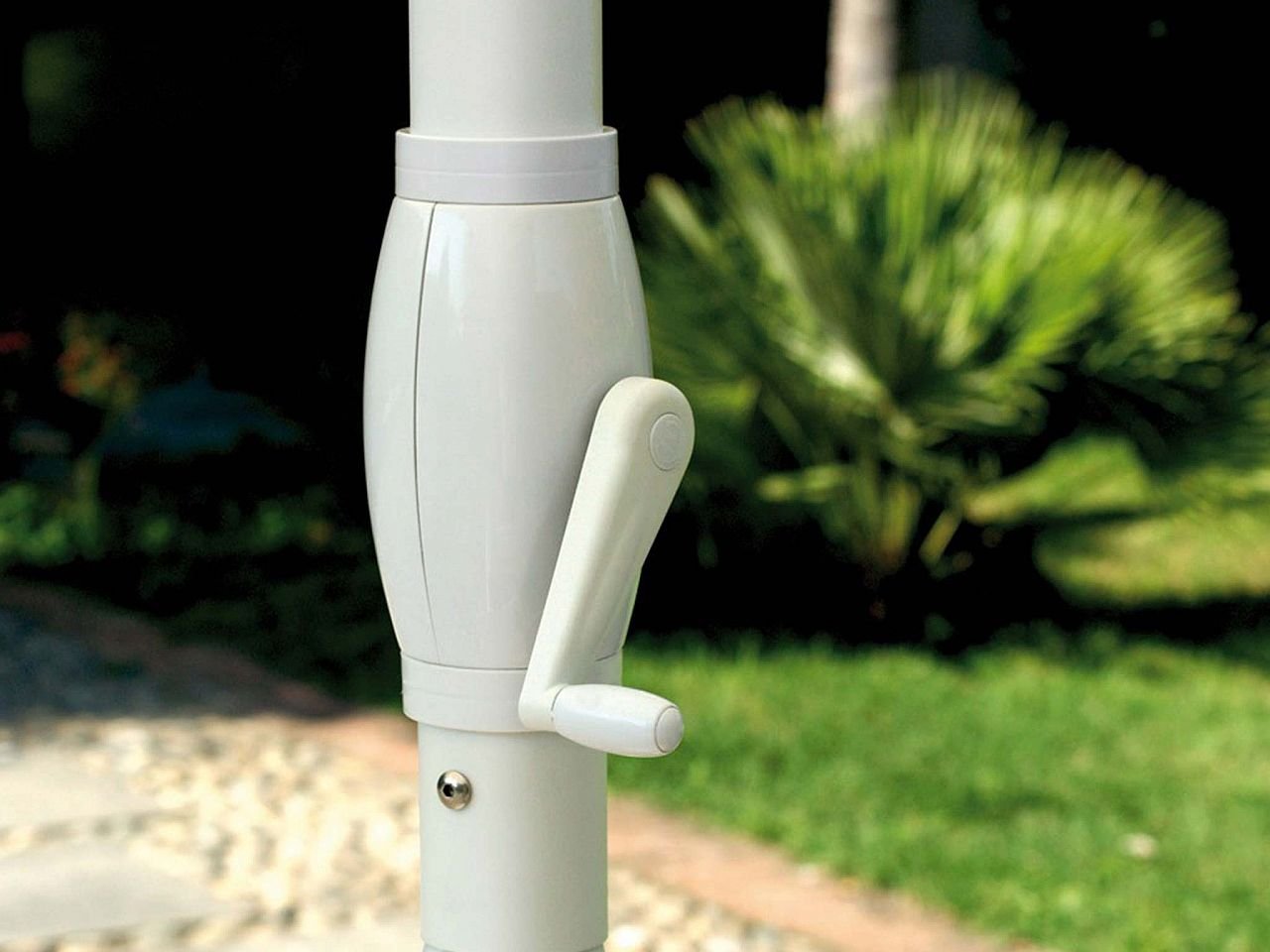 OMBRELLONE QUADRATO 4X4 ECRU FUSTO BIANCO -2