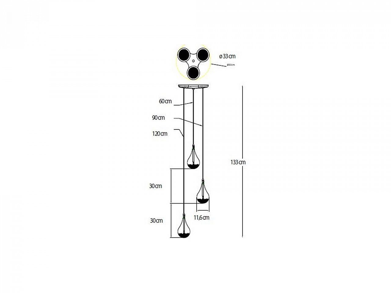 Lampada a sospensione Perle tripla - 1