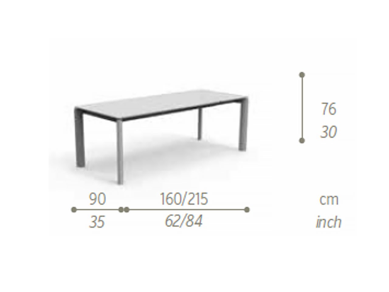 Tavolo allungabile Milo 160/215 -1