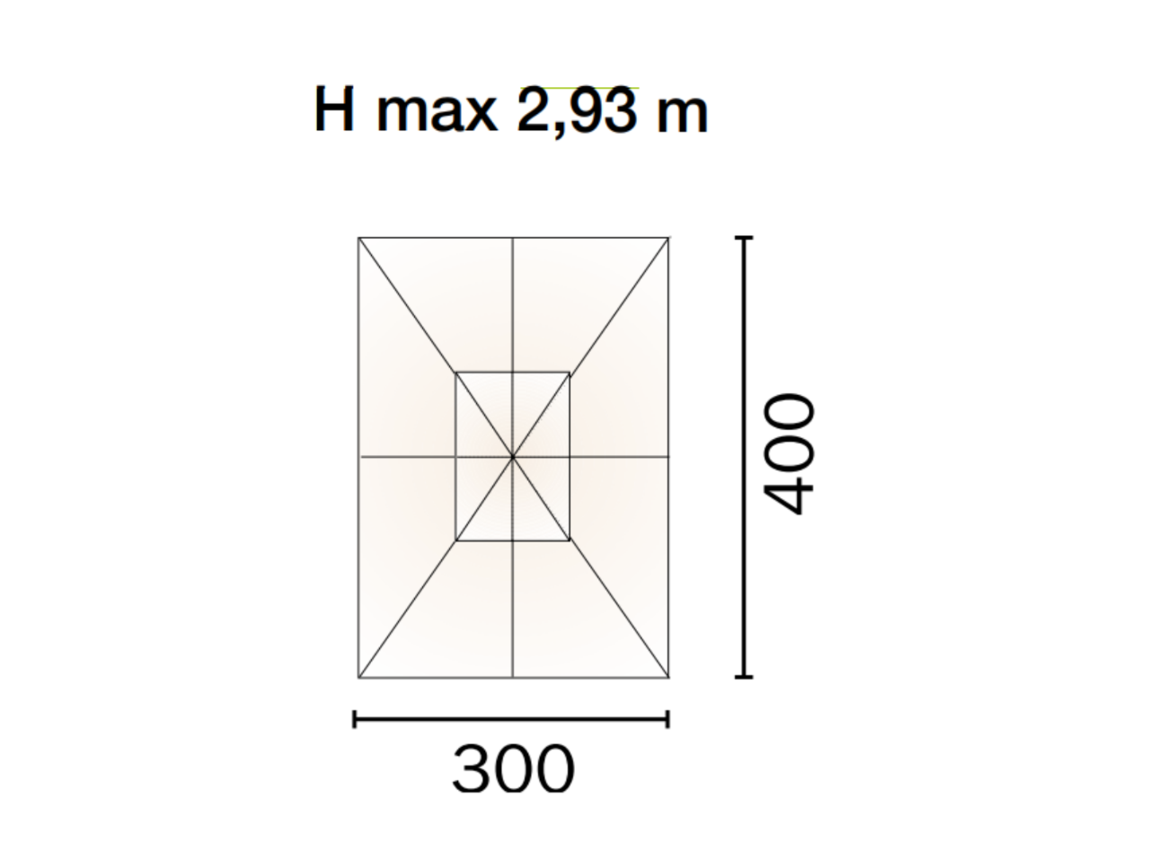 Ombrellone Rettangolare 3x4 in legno Serie Standard - 1