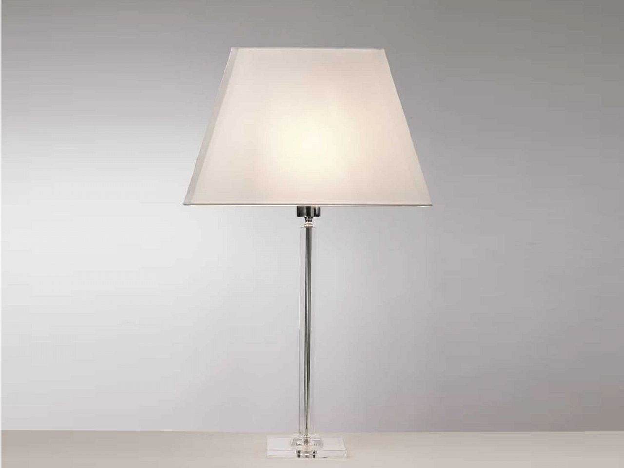 Lampada Elegance base quadra paralume a piramide h 72 -1