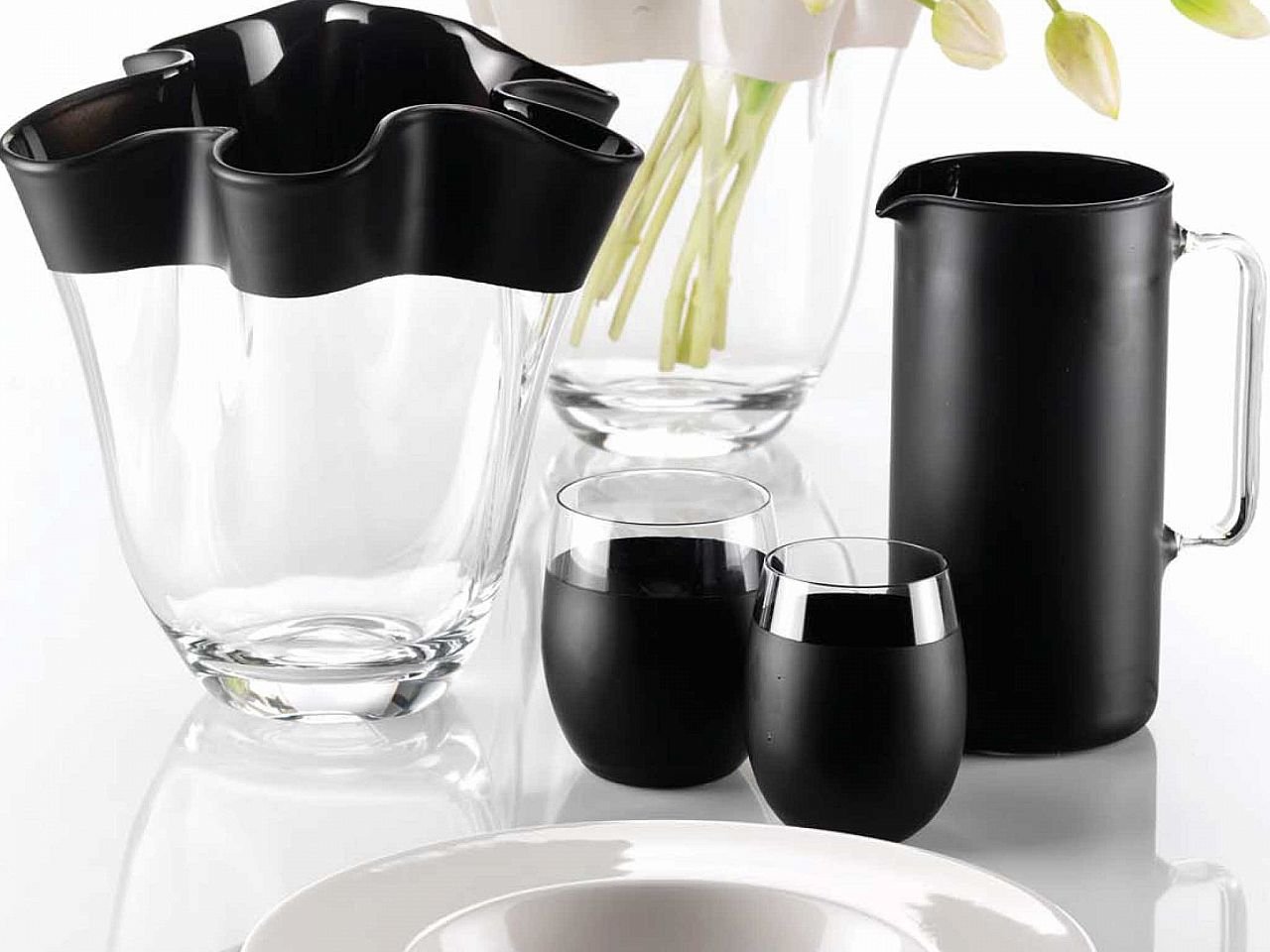 Set bicchieri Galassia acqua nero mat 6 pezzi