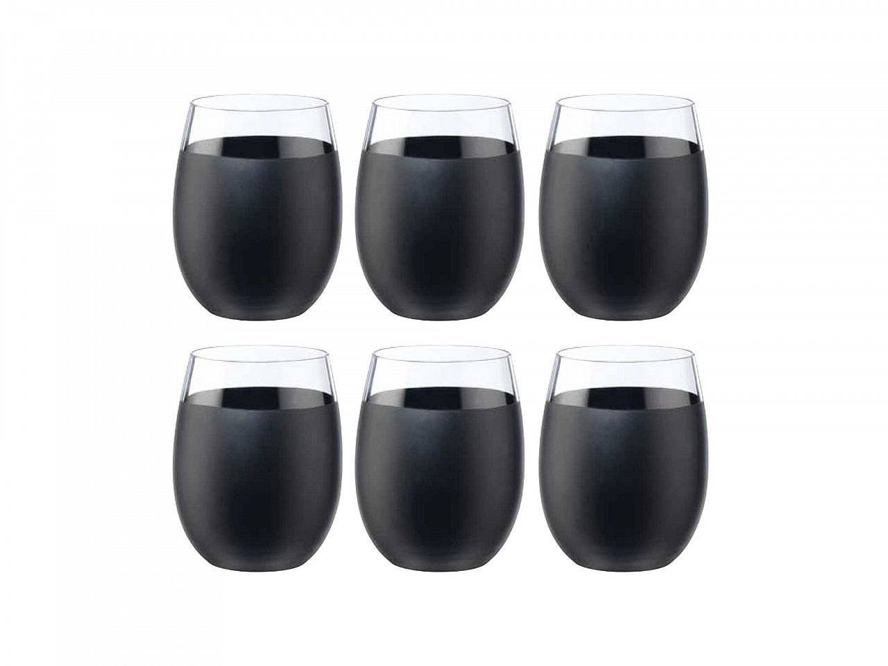 Set bicchieri Galassia vino nero mat 6 pezzi