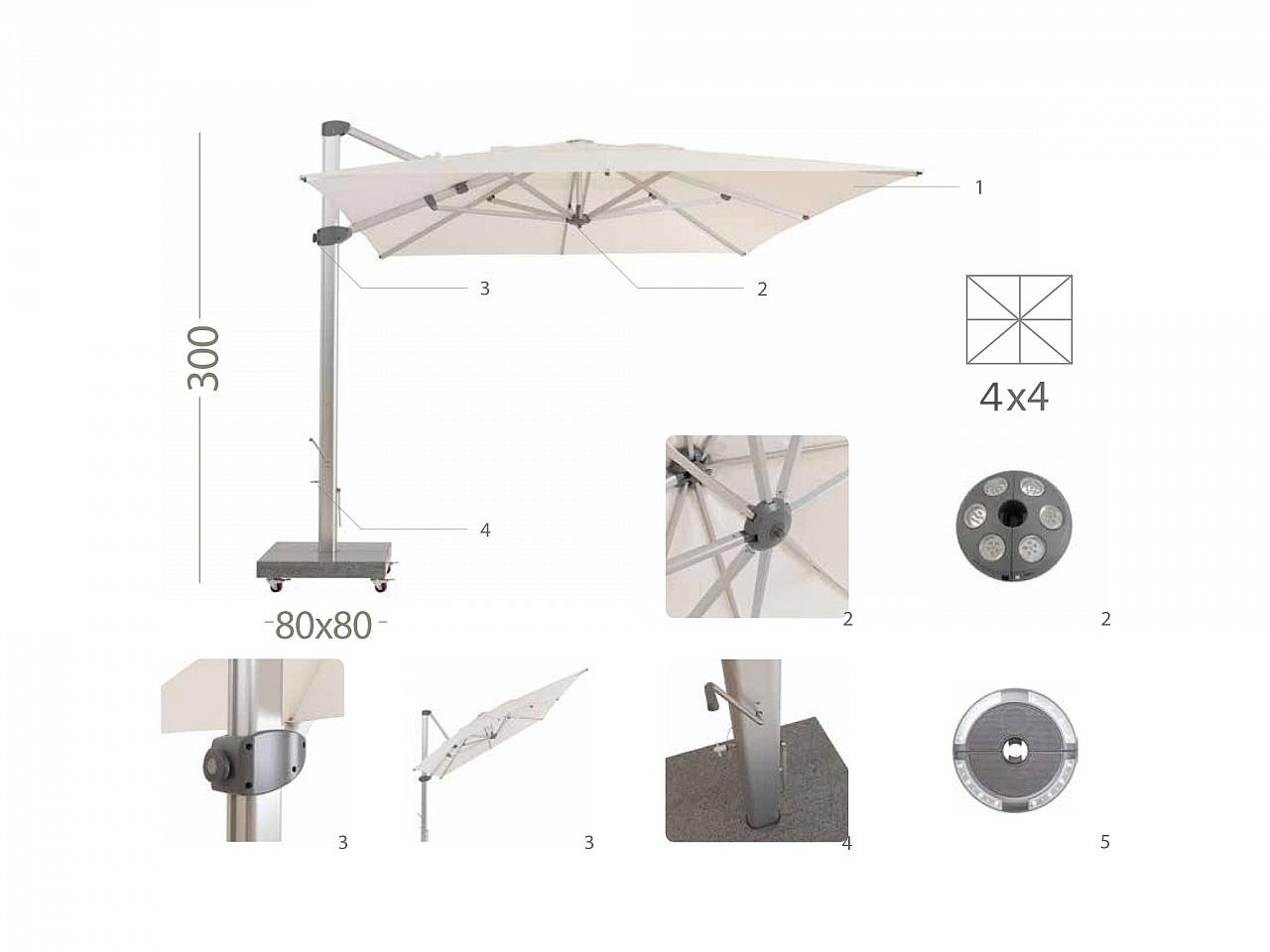 Ombrellone Zeus 4x4 - 1